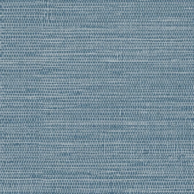 JiffDiff Grasscloth Wallpaper Peel and Stick Blue Grassweave Stick on Wallpaper Textured Self Adhesive Wall Paper Contact Paper 787" x 17.3"