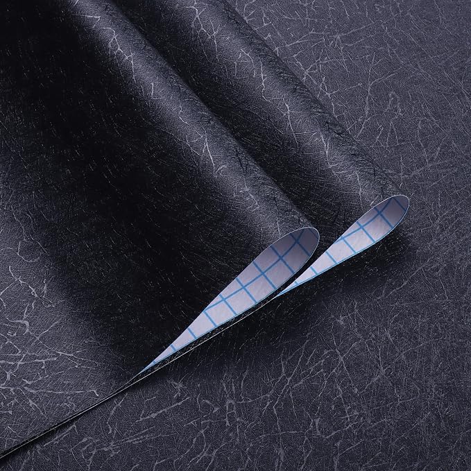 Safiyya Peel and Stick Wallpaper Blackish Blue Silk Wallpaper Textured Blackish Blue Contact Paper Decorative Modern Solid Color Contact Paper for Walls Vinyl Rolls 393"x 17.3"