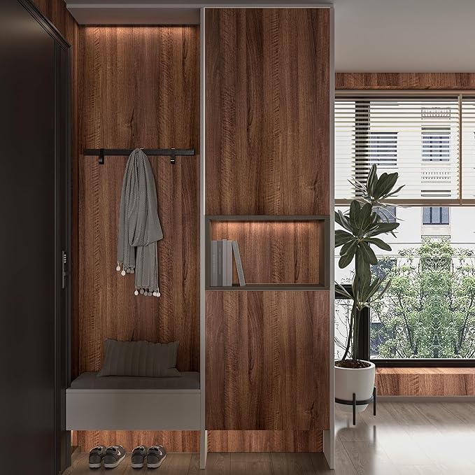 Large Walnut Wood Contact Paper Peel and Stick Wood Wallpaper Removable Self-Adhesive Wooden Grain Vinyl Wrap for Bedroom Kitchen Cabinet Countertop Furniture Decor 48x354 inch Matte Thicken