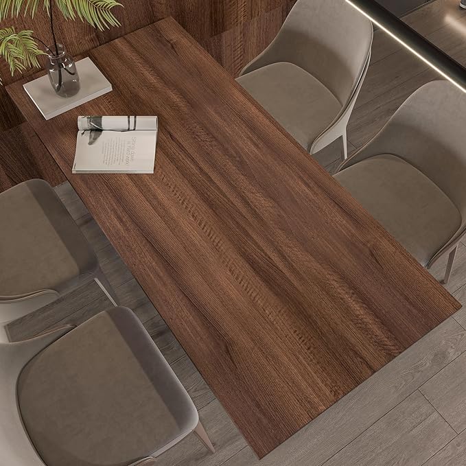 Large Walnut Wood Contact Paper Peel and Stick Wood Wallpaper Removable Self-Adhesive Wooden Grain Vinyl Wrap for Bedroom Kitchen Cabinet Countertop Furniture Decor 48x354 inch Matte Thicken