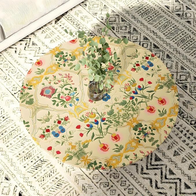 ILHIIOR Yellow Floral Peel and Stick Wallpaper - Boho Vintage Leaf Pattern - Removable Self Adhesive for Cabinet Drawers - 17.5''x393''