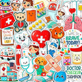 100Pcs Medical Stickers and Decals, Dorctor Stickers - Medical Party Supplies, Decoration - Gift for Women & Men