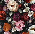Vintage Black Red Rose Floral Peel and Stick Wallpaper 17.5"x393" | Self Adhesive/Removable/Waterproof/Thick Vinyl Contact Paper for Bathroom Bedroom Shelf Cabinet Drawer,Prepasted,Easy Peel