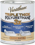Varathane Triple Thick Polyurethane Clear Wood Finish | Self-Leveling Formula | Scratch And Stain Resistance | Durability In One Coat | Satin | Quart