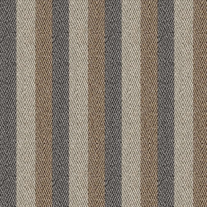 Simon&Siff Textured Fabric Geometric Peel and Stick Wallpaper 17.3"x800" Black/Grey/Brown Stripes Faux Grasscloth Linen Look Wall Paper Self-Adhesive Contact Paper Vinyl for Bedroon Bathroom Cabinets