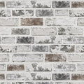 Brick Wallpaper Peel and Stick Wallpaper 17.3"x984" Grey and White 3D Brick Wallpapers Self Adhesive Vintage Wall Paper Removable Textured Contact Paper for Fireplace Kitchen Home Decoration Vinyl