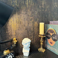 JiffDiff Vintage Metallic Peel and Stick Wallpaper Industrial Metallic Concrete Wall Paper Modern Stick on Wallpaper Self Adhesive Contact Paper(17.3" x 1200" Black Gold)