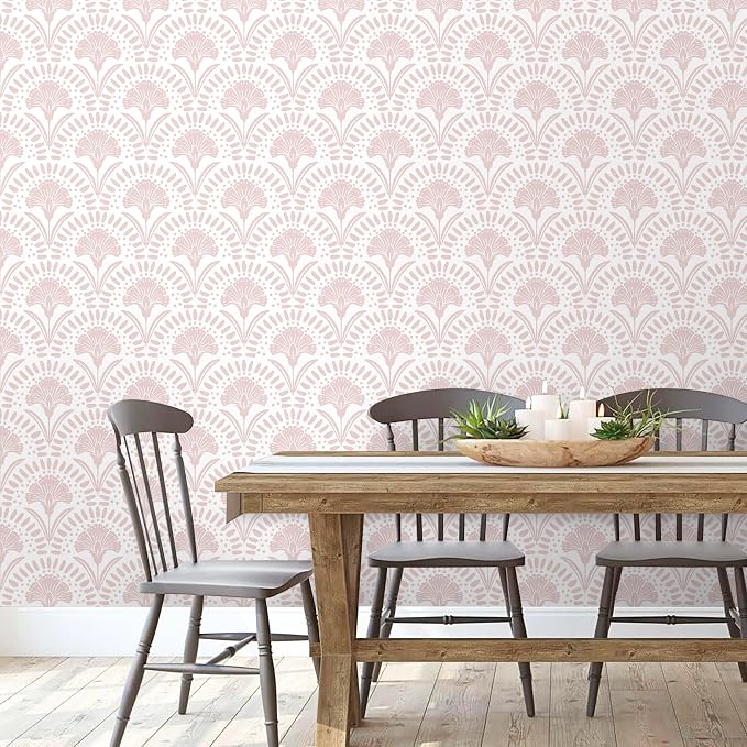 Timeet 17.7 in × 78.7 in Boho Peel and Stick Wallpaper Pink Floral Contact Paper White Pink Flower Wallpaper Removable Self Adhesive for Cabinet Bathroom Waterproof