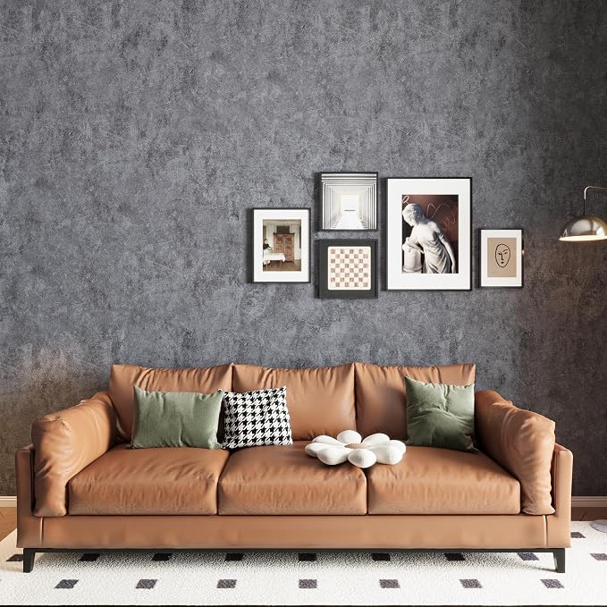 3yecao 16"×118" Thick Grey Concrete Wallpaper Peel and Stick Waterproof Glossy Textured Gray Concrete Contact Paper Vinyl Wrap Self Adhesive Cement Tile Sticker for Countertops Kitchen Bedroom Walls