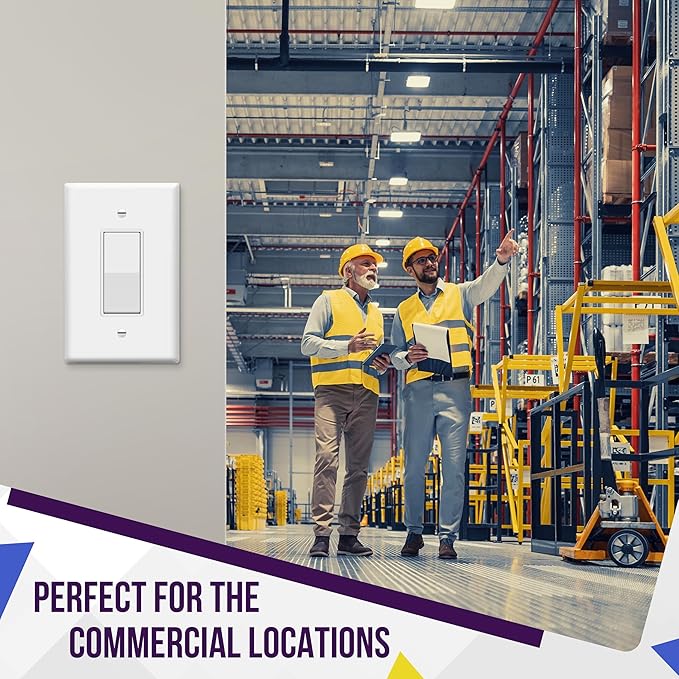 ENERLITES Decorator Light Switch or Receptacle Outlet Wall Plate, Over-Size 1-Gang 5.5" x 3.5", Polycarbonate Thermoplastic, 8831O-W, White