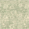 Floral Wallpaper Peel and Stick Wallpaper Boho 17.3''×197'' Self Adhesive Wall Paper Green and Beige Contact Paper Removable Modern Wallpapers Decorative for Bedroom Bathroom Cabinets Decor Vinyl
