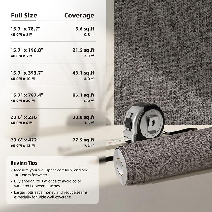 WADILE Grasscloth Peel and Stick Wallpaper 15.7in x 78.7in, Textured Contact Paper for Cabinets, Faux Linen Wall Paper Pull and Stick, Fabric Vinyl Wallpaper Self Adhesive Brown Gray | Textured contact paper, Faux linen, Vinyl material, Cabinets, Self ...