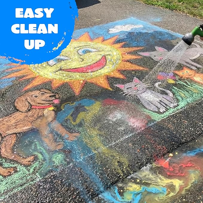 JOYIN 18 PCS Washable Sidewalk Chalk, 3 Packs Total, 3 Styles (Tie-Dye, Glitter & Neon), Outdoor Chalks for Painting, Drawing, Easter Basket Stuffers