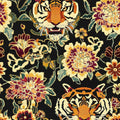 Yellow Gold Vintage Tiger Peel and Stick Wallpaper 17.5" x 787" | Waterproof Vinyl Self Adhesive Removable Renter Friendly Floral Contact Paper