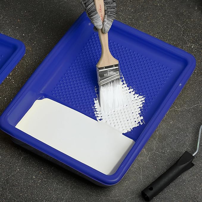 Bates- Paint Tray Liner, 9 Inch, 10 pcs, Dark Blue Paint Pans Trays, Plastic Paint Tray, Roller Tray Liners
