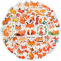 100Pcs Cute Fox Stickers for Water Bottle, Small - Fox Party Supplies & Decorations - Gift for Women & Men