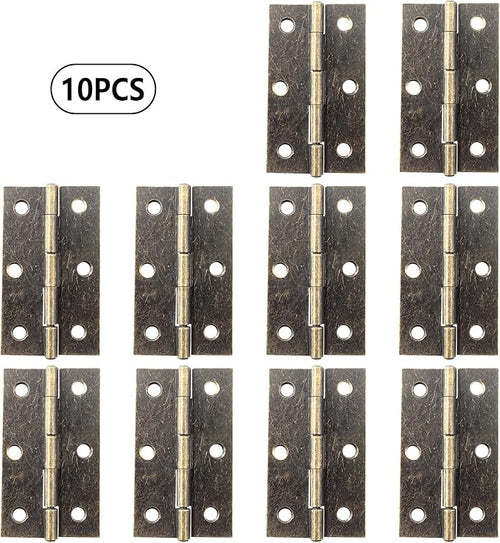 10 Pcs 2.5 Inch Antique Bronze Door Hinge Cabinet Hinge - Reliable Antique Bronze Ball Bearing Butt Hinges for Windows, Cabinets, and Outdoor Use - Includes Mounting Screws