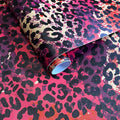 Hot Pink Leopard Print Peel and Stick Wallpaper, 17.3" x 400" | Waterproof Removable Self Adhesive Wallpaper, Unique Funky Cheetah Contact Paper for Bedroom, Bathroom, Decor