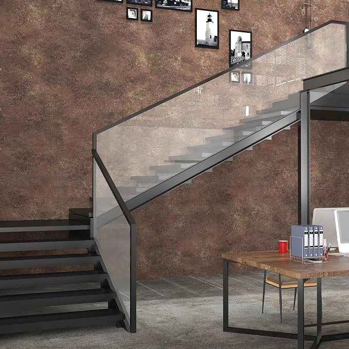 48x78in Extra Wide Concrete Wallpaper Peel and Stick Retro Brick Red Granite Countertop Contact Paper Brown Rock Wall Paper Matte Thicken Bubble-Free Design Waterproof Self-Adhesive Vinyl Wall Sticker