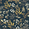 Vintage Dark Blue Floral Boho Peel and Stick Wallpaper 17.5"x787" | Self Adhesive/Removable/Waterproof/Thick Vinyl Extra Long Contact Paper for Bathroom Bedroom Shelf Cabinet Drawer,Prepasted