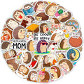 100Pcs Hedgehog Stickers for Water Bottle, Laptop - Funny Hedgehog Gifts, Party Supplies & Party Decorations - Woodland Animal Stickers and Decals - Gift for Women & Men