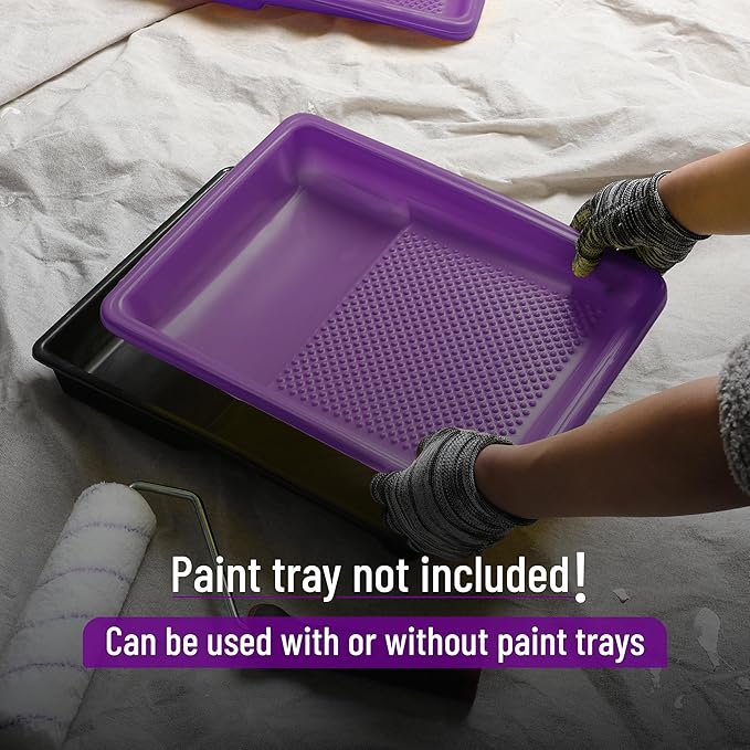 Bates- Paint Tray Liner, 9 Inch, 10 pcs, Purple Paint Pans Trays, Paint Roller Tray, Roller Tray Liners