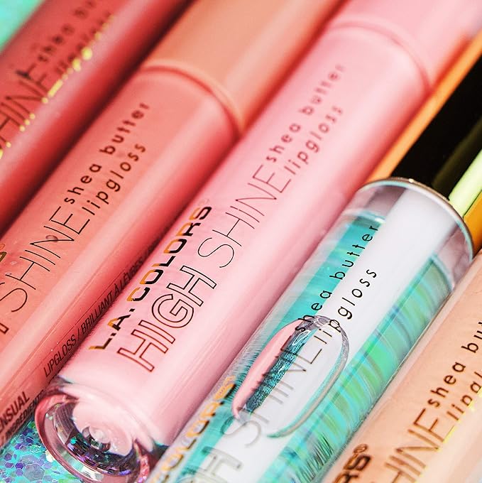 L.A. COLORS High Shine Shea Butter Lip Gloss, Baby Cakes, 0.14 Oz (Pack of 2)