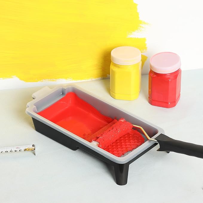 Bates- Paint Tray Liner, 4 Inches, One Plastic Paint Tray with 10 pcs Paint Pan Liners, Paint Pans Trays, Disposable Paint Tray, Paint Roller Tray Liners, Paint Trays for Painting Walls
