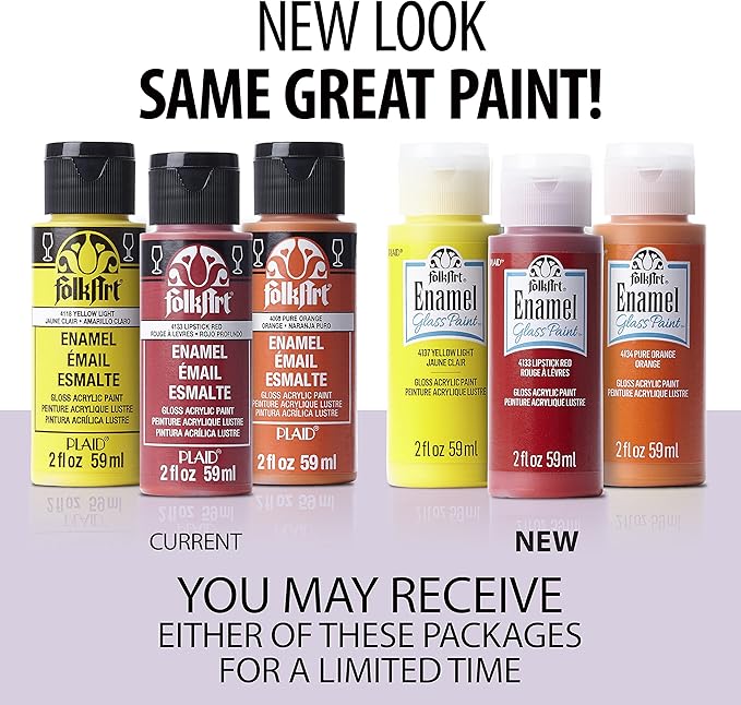 FolkArt Gloss Finish Acrylic Enamel Craft Set Designed for Beginners and Artists, Non-Toxic Formula Perfect for Glass and Ceramic Painting, , 32 Ounce, 16 Count (Pack of 1)