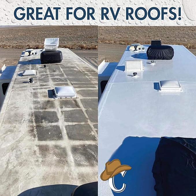 100% Silicone Roof Coating for RVs, Campers & Flat Roofs - Waterproof Seal for Leaks, Cracks & Seams - Ponding Water Resistant - 4.75 Gallon Light Gray