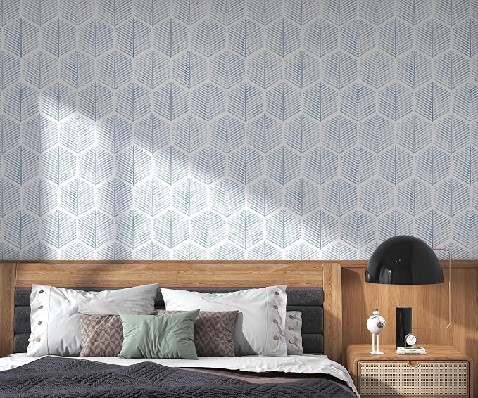 Geometric Peel and Stick Wallpaper Boho Contact Paper Vinyl 17.3''×393'' | Self Adhesive Wallpaper Modern Beige and White Wall Paper Removable Decorative Wallpapers for Bedroom Bathroom Cabinets Décor
