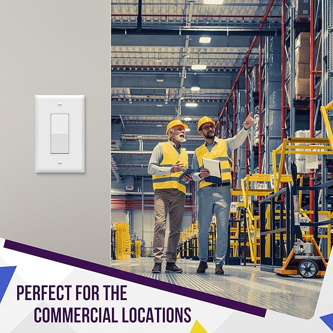 ENERLITES Decorator Light Switch or Receptacle Outlet Wall Plate, Gloss Finish, Mid-Size 1-Gang 4.88" x 3.11", Polycarbonate Thermoplastic, UL Listed, 8831M-W-5PCS, White (5 Pack)