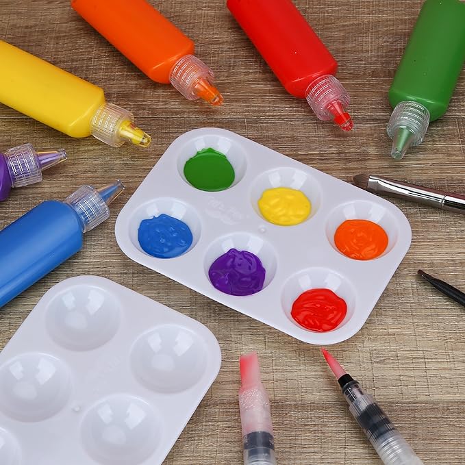 Mr. Pen- Plastic Paint Palette, 30 Pack, 6 Wells, White Rectangular Paint Tray Palette for Painting, DIY Craft