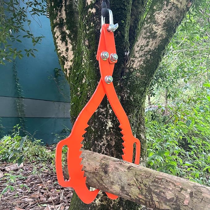 2 Serrated Claw Hook,Log Lifting Tongs, Heavy Duty Grapple Timber Claw,Lumber Skidding,Log Lifting -18in