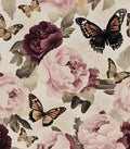 Beige Pink Butterfly Floral Peel and Stick Wallpaper 17.5"x393" | Self Adhesive/Removable/Waterproof/Thick Vinyl Vintage Contact Paper for Bathroom Bedroom Shelf Cabinet Drawer,Prepasted