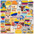 BulbaCraft 100Pcs Colombia Stickers for Water Bottle and Laptop - Colombian Party Supplies & Decorations, Waterproof Vinyl Decals, Colombia Flag Decals, Gifts for Women & Men