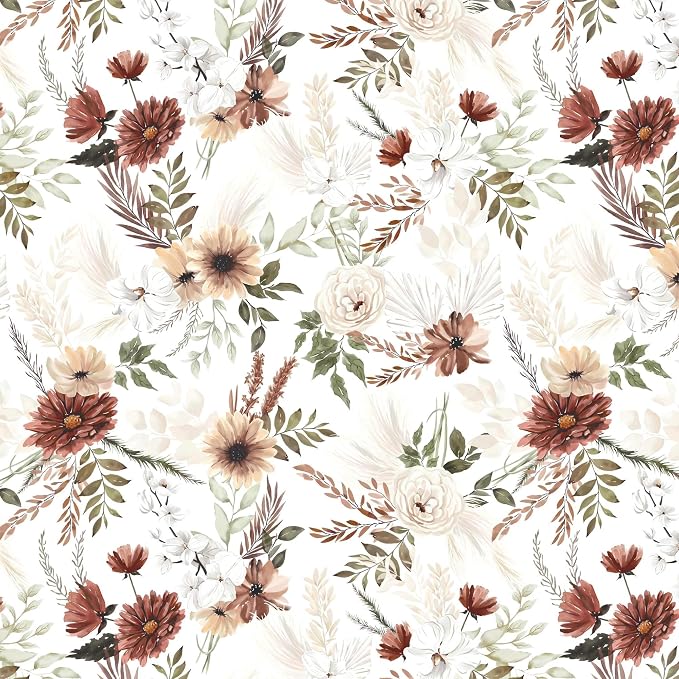 Dimoon 17.3''x385'' Floral Peel and Stick Wallpaper Vintage Beige Antique Contact Paper Bathroom Village Country Cottage Wallpaper Farmhouse Renter Friendly Geometry Waterproof Kitchen Bedroom Vinyl