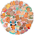 100Pcs Cute Capybara Stickers Waterproof, Vinyl, Small -Capybara Party Supplies & Decorations - Gift for Women & Men