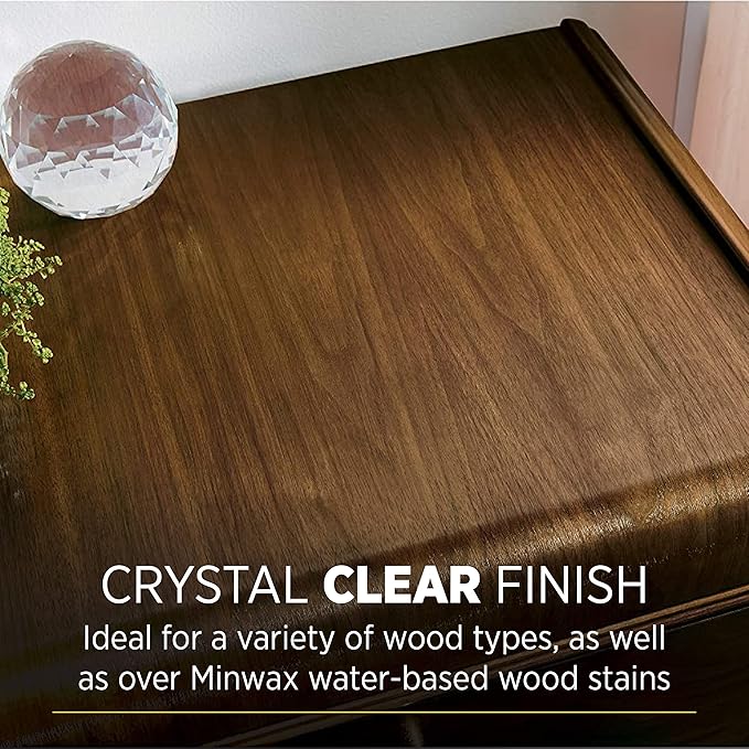 Minwax 233334444 Polycrylic Protective Wood Finish, Clear Satin, ½ Pint