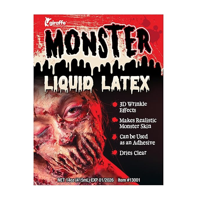 Kangaroo Professional Grade Liquid Latex SFX Makeup Prosthetics 14 oz - Latex Liquid Skin Body Paint Special Effects for Cosplay, Theater & Film - Creates Fake Scars, Zombie Makeup Skin