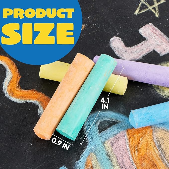 JOYIN 160 PCS Sidewalk Chalks Set-16 Colors Non-Toxic Washable Jumbo Chalk for Outdoor Art Play, Painting on Chalkboard, Blackboard and Playground