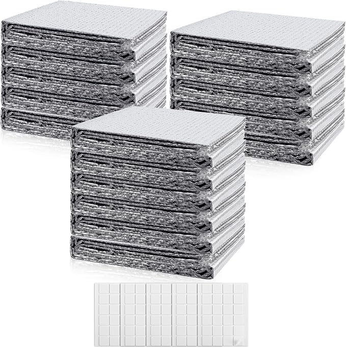 FONUNO Reflective Bubble Insulation Sheet Garage Door Insulation Kit | 6MM Thick Reflective Insulation Roll Garage Door Insulation Panels for Windows RV Roof Attic Wall (20.5IN X 54IN, 16 PCS)