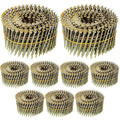 Hotop 3600 Count Siding Nails, 15-degree Wire Collated Coil Siding Nails, Full Round Head Mild Steel Nail for Sheathing Decking Fencing Attachment Replacement Parts(1 3/4 Inch)
