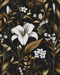 Vintage Dark Black Golden Floral Peel and Stick Wallpaper 17.5"x787" | Self Adhesive/Removable/Waterproof/Thick Vinyl Extra Long Contact Paper for Bathroom Bedroom Shelf Cabinet Drawer,Prepasted