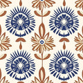 BOKEBEVE Boho Floral Peel and Stick Wallpaper Beige Brown 17.5 x 118In | Symmetry Contact Paper Modern Wall Paper for Bedroom Accent Walls Laundry Nursery Pantry Renter Friendly Removable