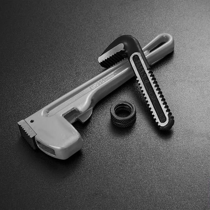 DURATECH 8-inch Aluminum Straight Pipe Wrench, Adjustable Plumbing Wrench | Heavy Duty,Drop Forged, Exceed GGG standard