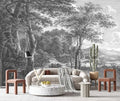 YQWDMX - Vintage Forest Peel and Stick Wallpaper Grey Jungle Mural for Bedroom ZY01 L