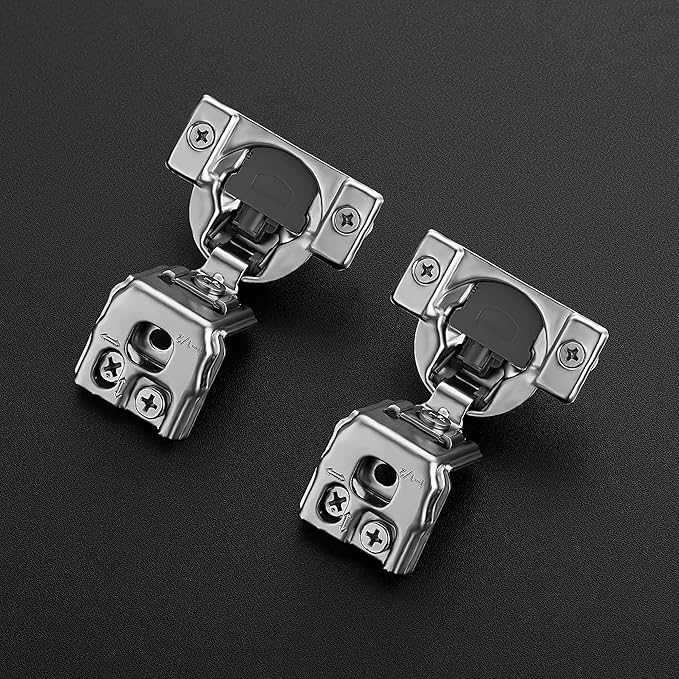Ravinte 40 Pack 20 Pair 1-1/2 inch Overlay Soft Close Kitchen Cabinet Hinges Stainless Steel Adjustable Kitchen Hinges Satin Nickel Cabinet Hardware