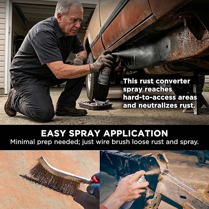 Custom Shop Barrier Bond - Rust Converter, 10-Ounce Spray Rust Remover for Metal - for Auto, Industrial, Home Metal Treatment & Protection