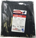 Standard Black 7" Inch Cable Zip Ties 50 Pounds Tensile Strength UV Resistant Wire Wrap - 1000 Pack - Made in USA